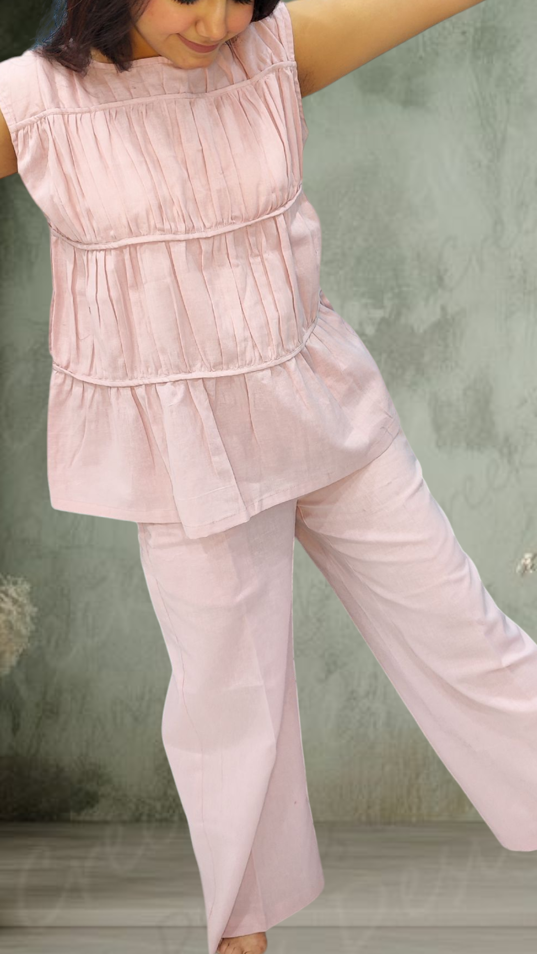Tiered Pinteresty Baby Pink Co-Ord