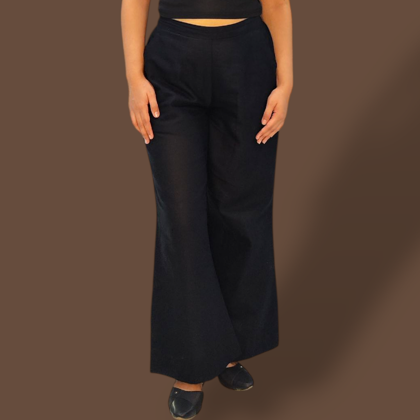 Black cotton-Linen pants