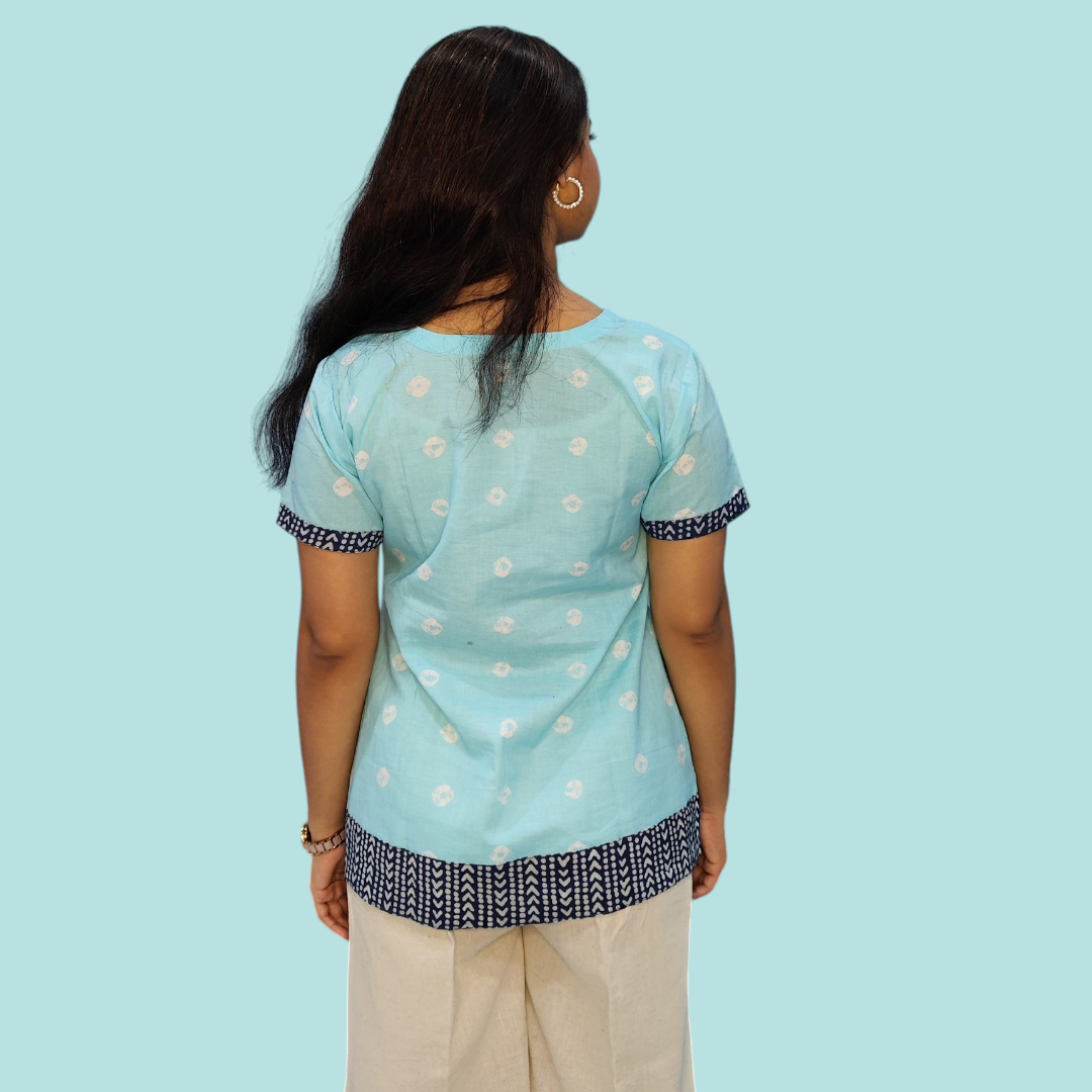 Sky Blue Short Kurti