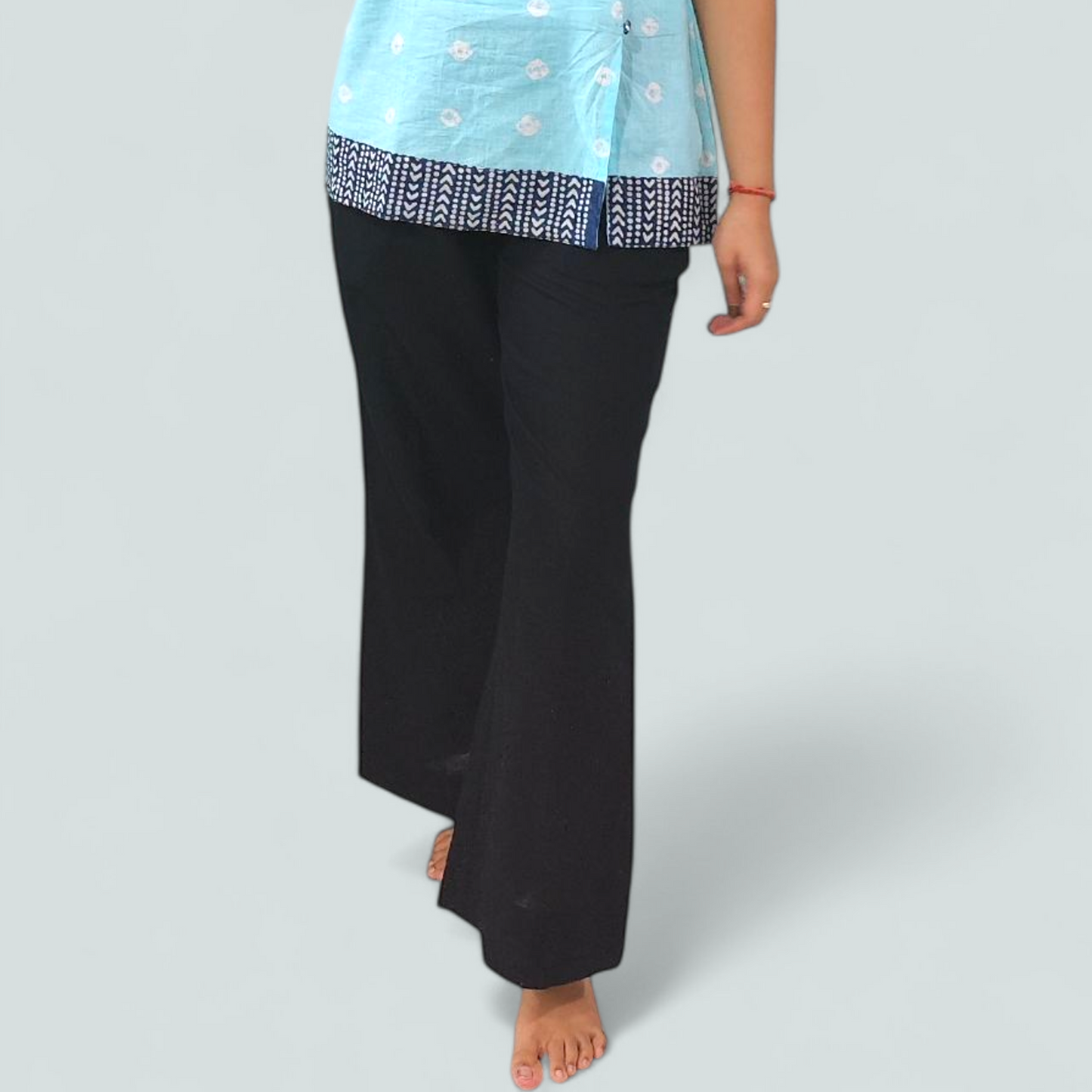 Black cotton-Linen pants