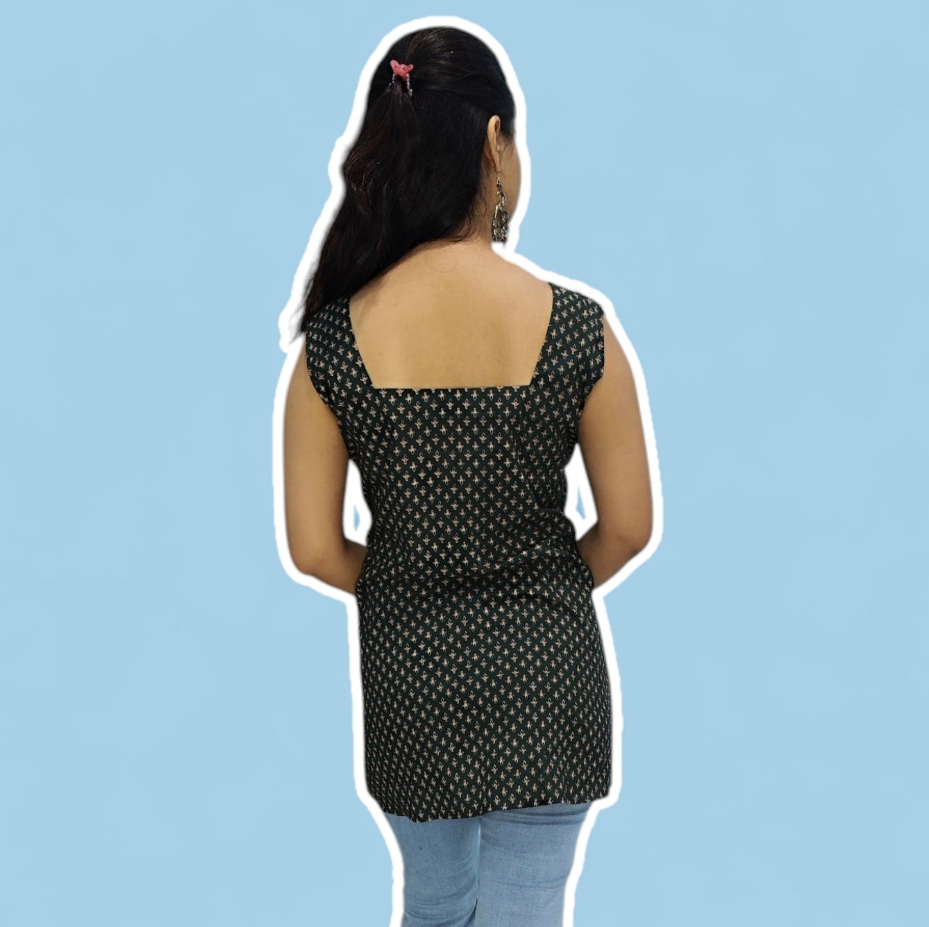 Square neck Short Kurti