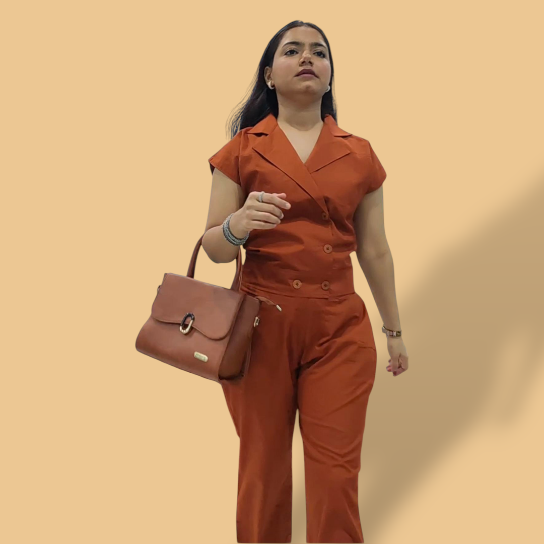 Rust waistcoat co-ord set