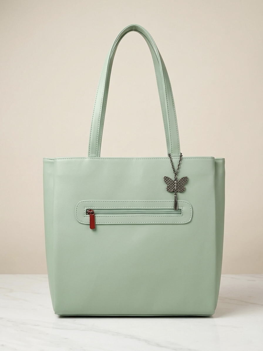 Light green tote bag