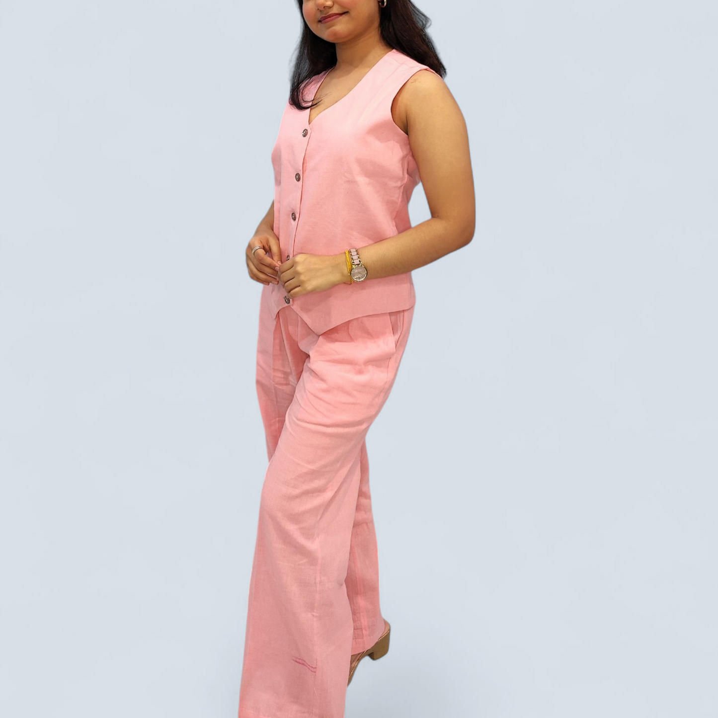 Peach Waistcoat 2-Peice Set