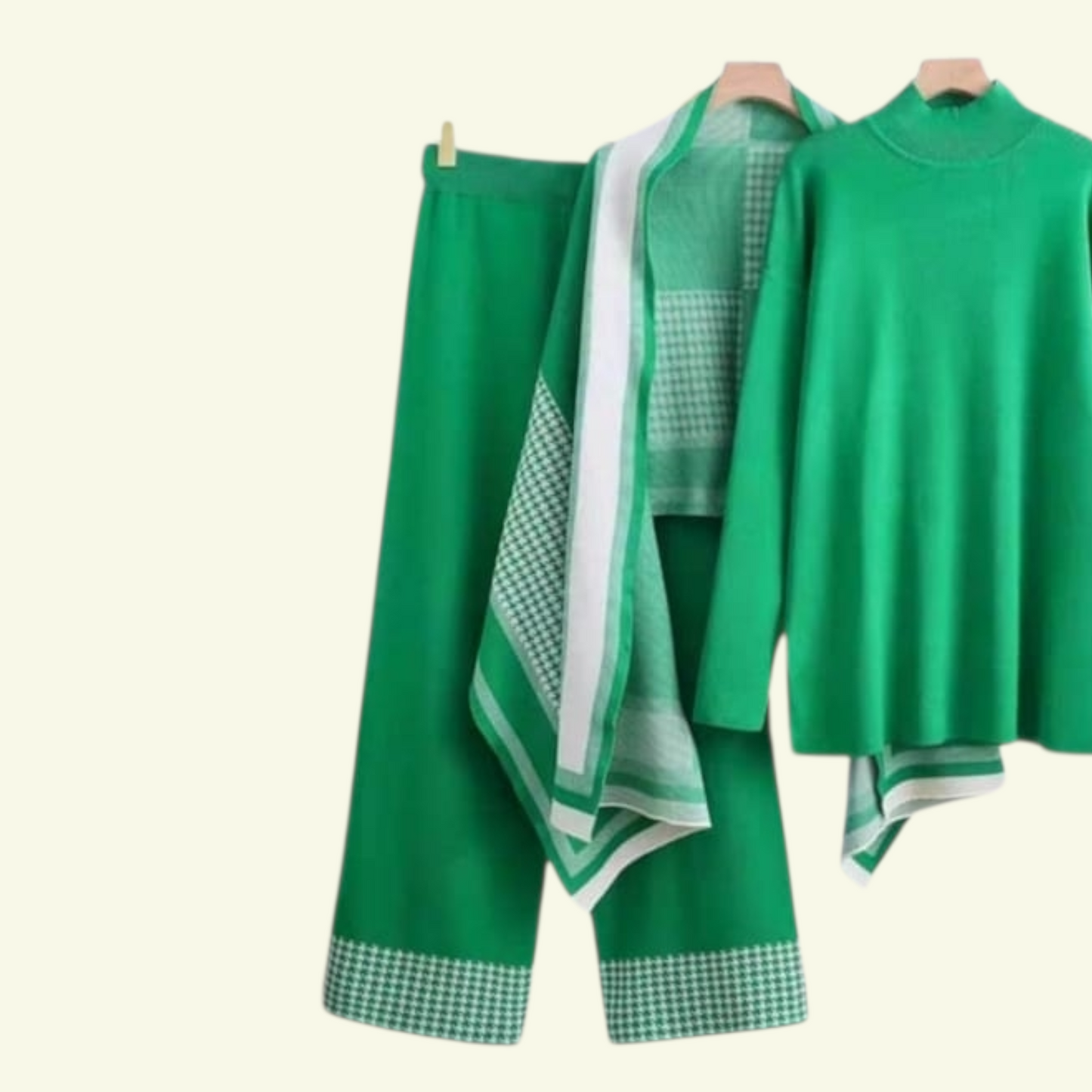 Co-ord set with shawl(Green)