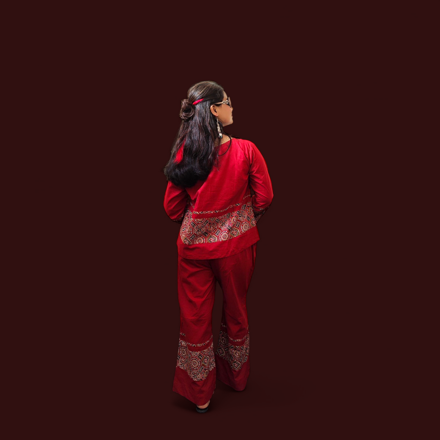 Maroon Ajrakh Co-ord
