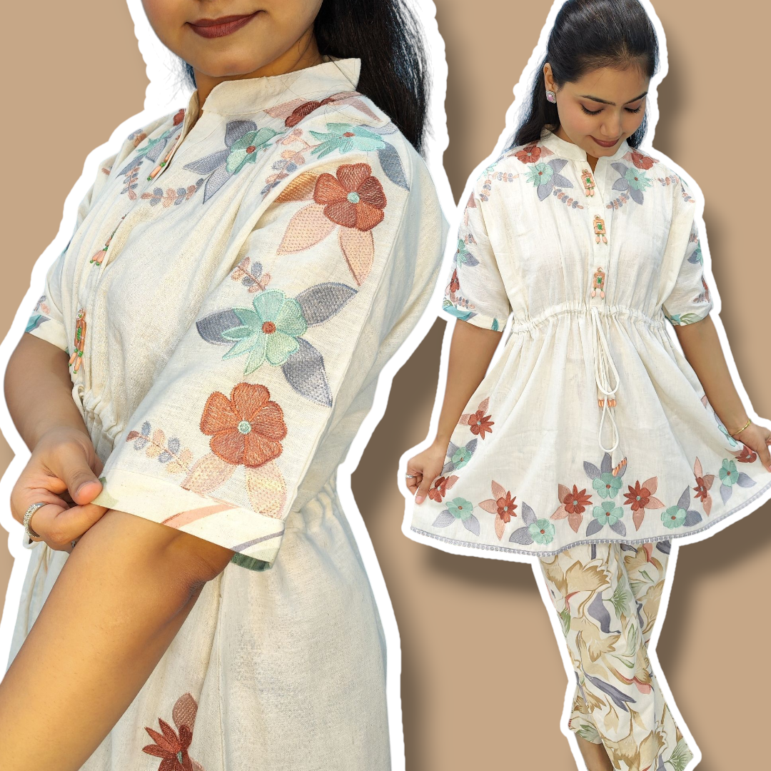 Khadi Cotton Kaftan Set