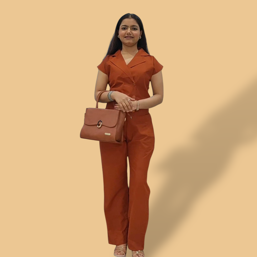 Rust waistcoat co-ord set