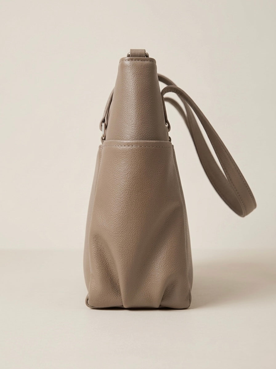 Beige bottle compartment bag