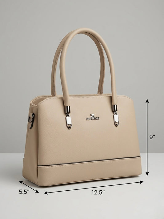 Beige satchel bag
