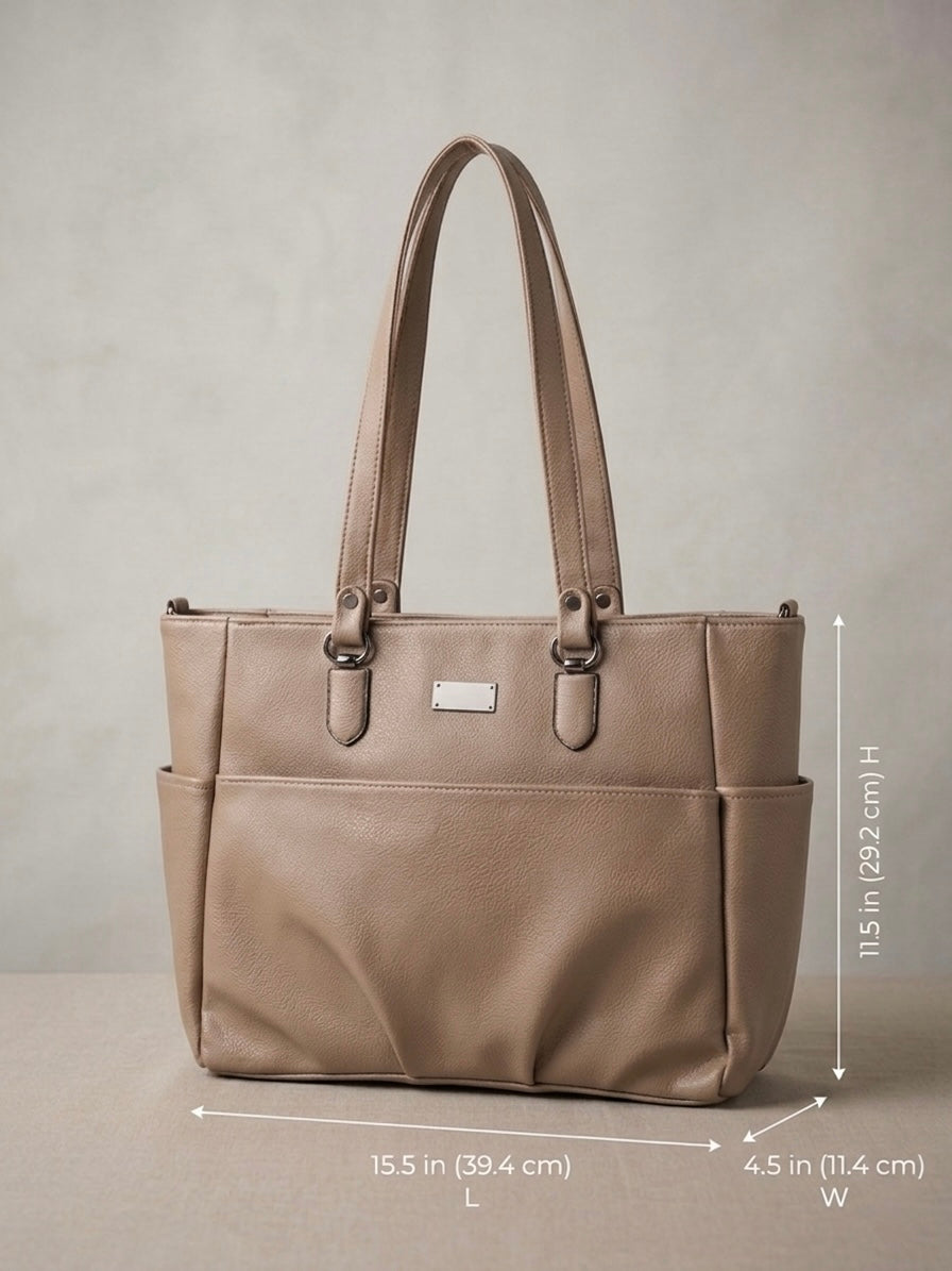 Beige bottle compartment bag