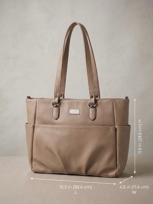 Beige bottle compartment bag