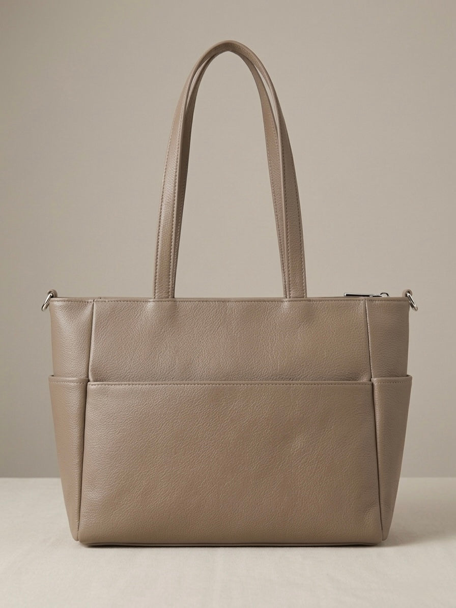 Beige bottle compartment bag