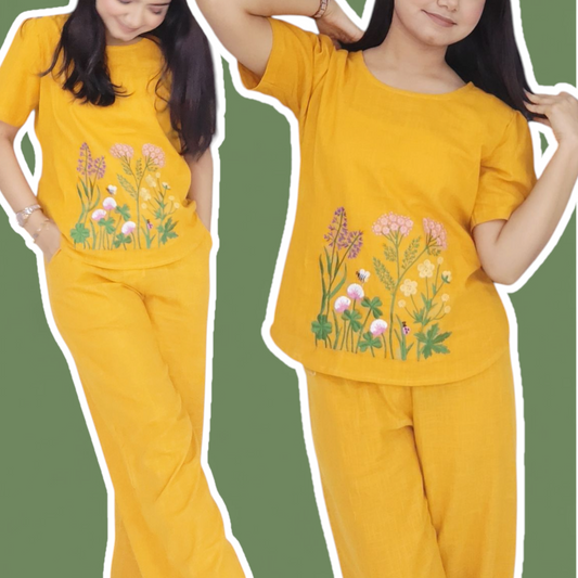 Embroidered top Co-Ord set