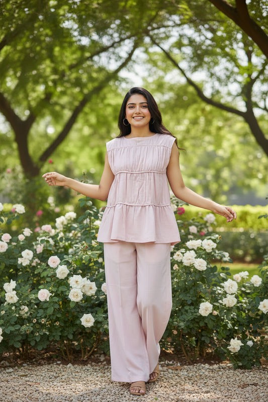 Tiered Pinteresty Baby Pink Co-Ord