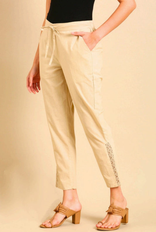Beige Lace Pant