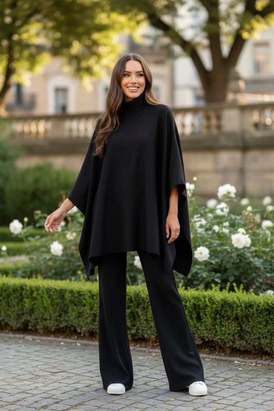 Black woollen coord set