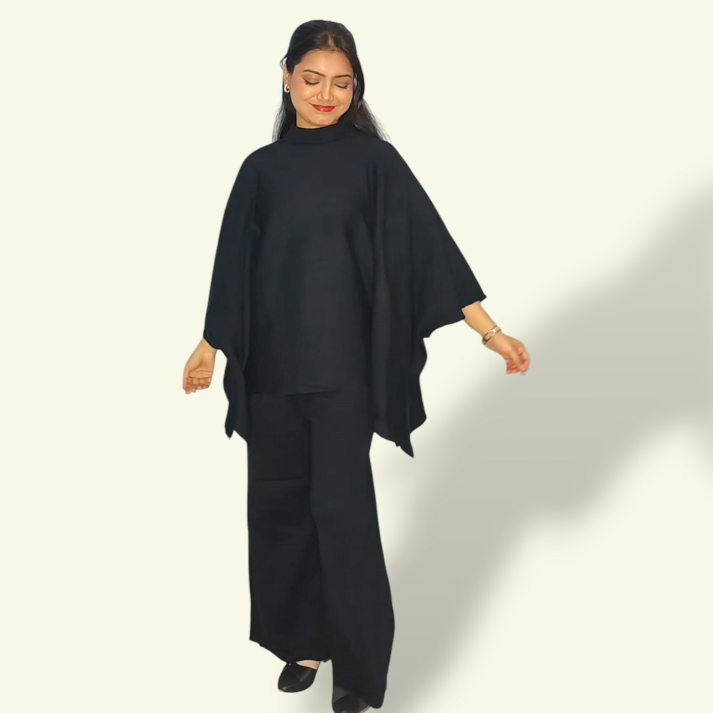 Black woollen coord set