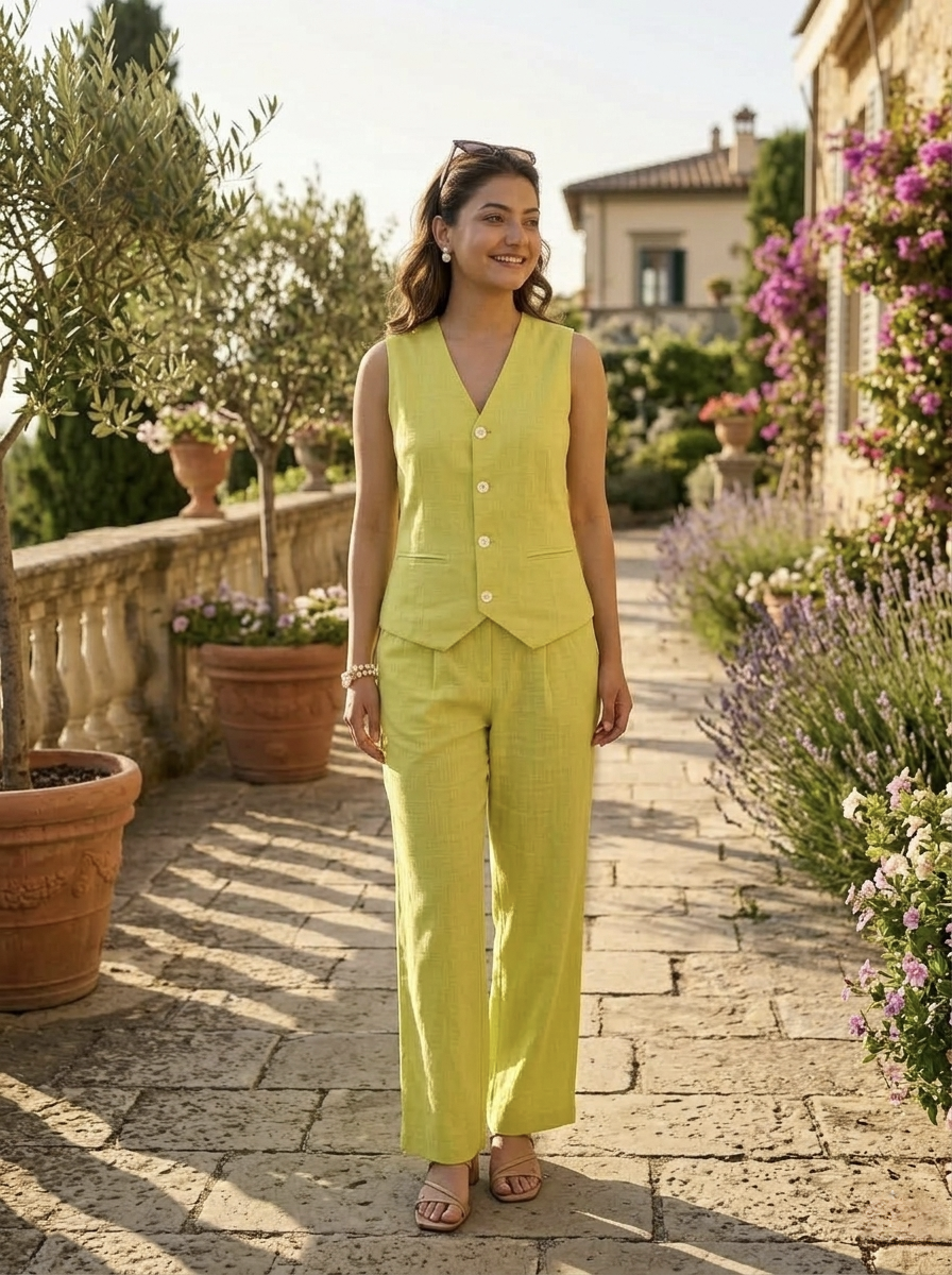 Sleeveless Waistcoat Co-ord set