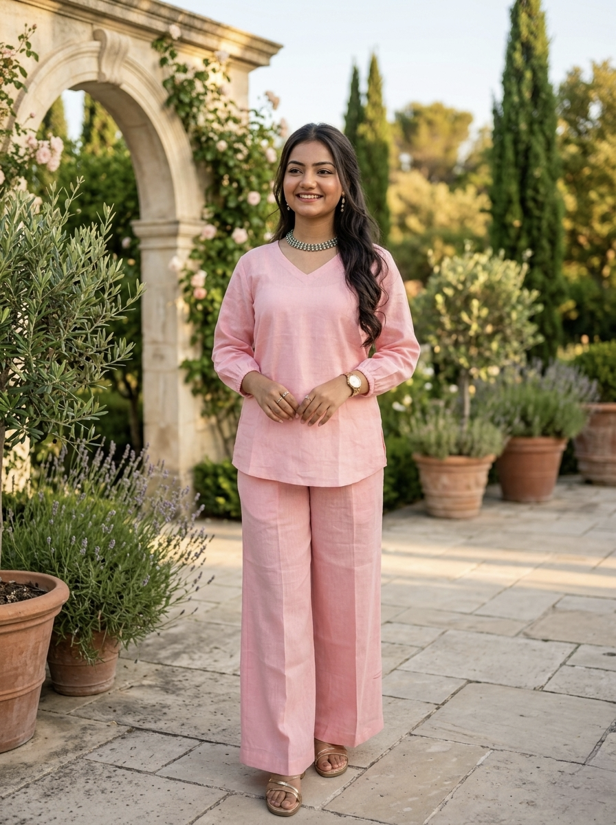 Peach Tunic Co-ord Set