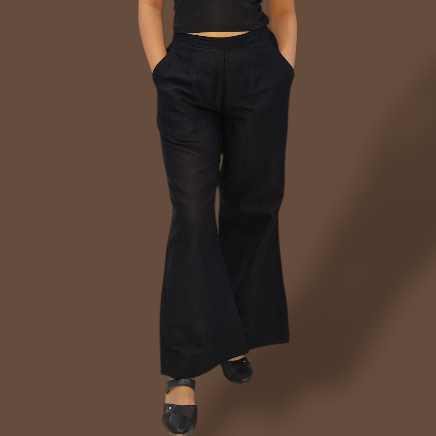 Black cotton-Linen pants