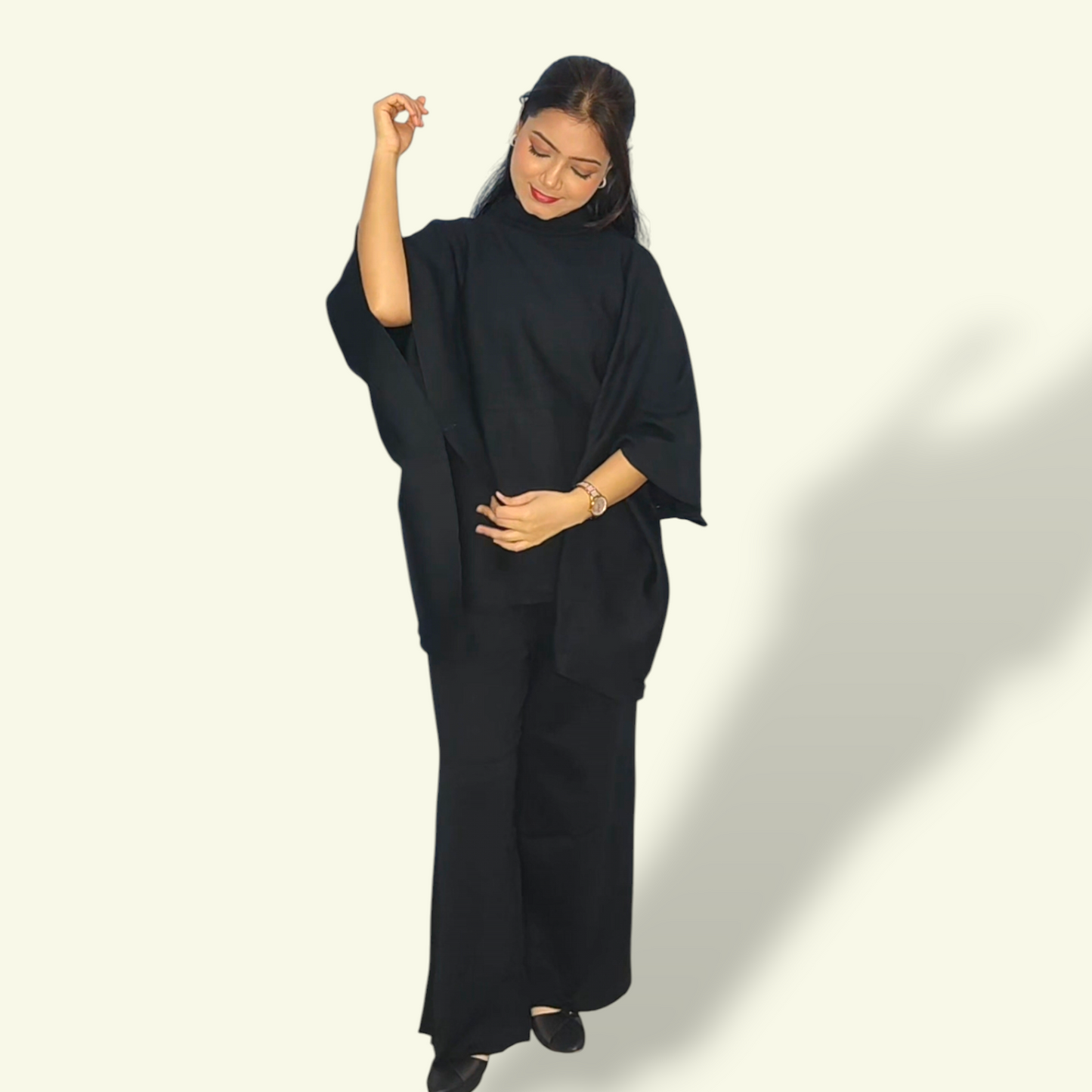 Black woollen coord set