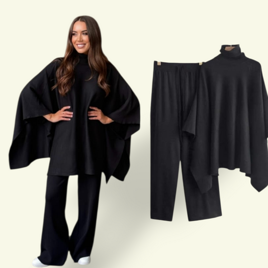 Black woollen coord set