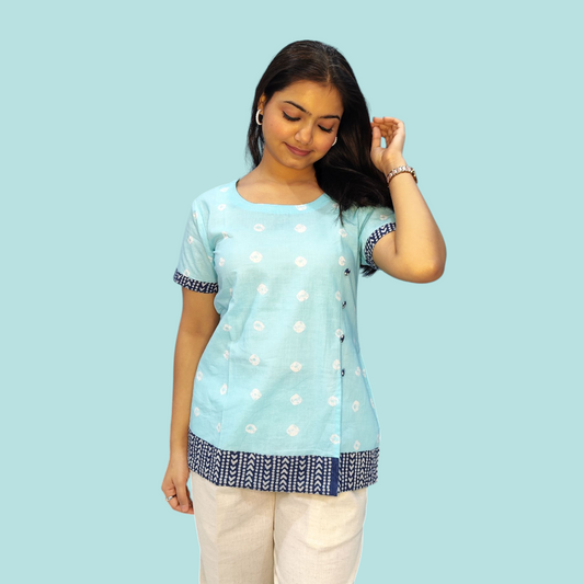 Sky Blue Short Kurti