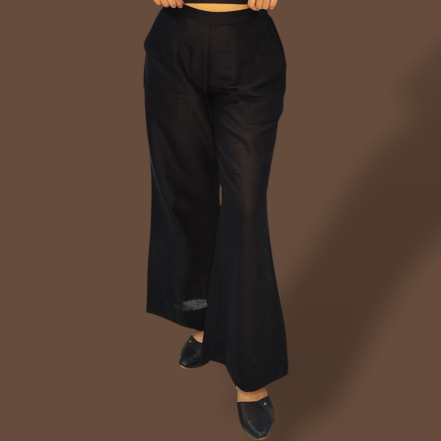 Black cotton-Linen pants