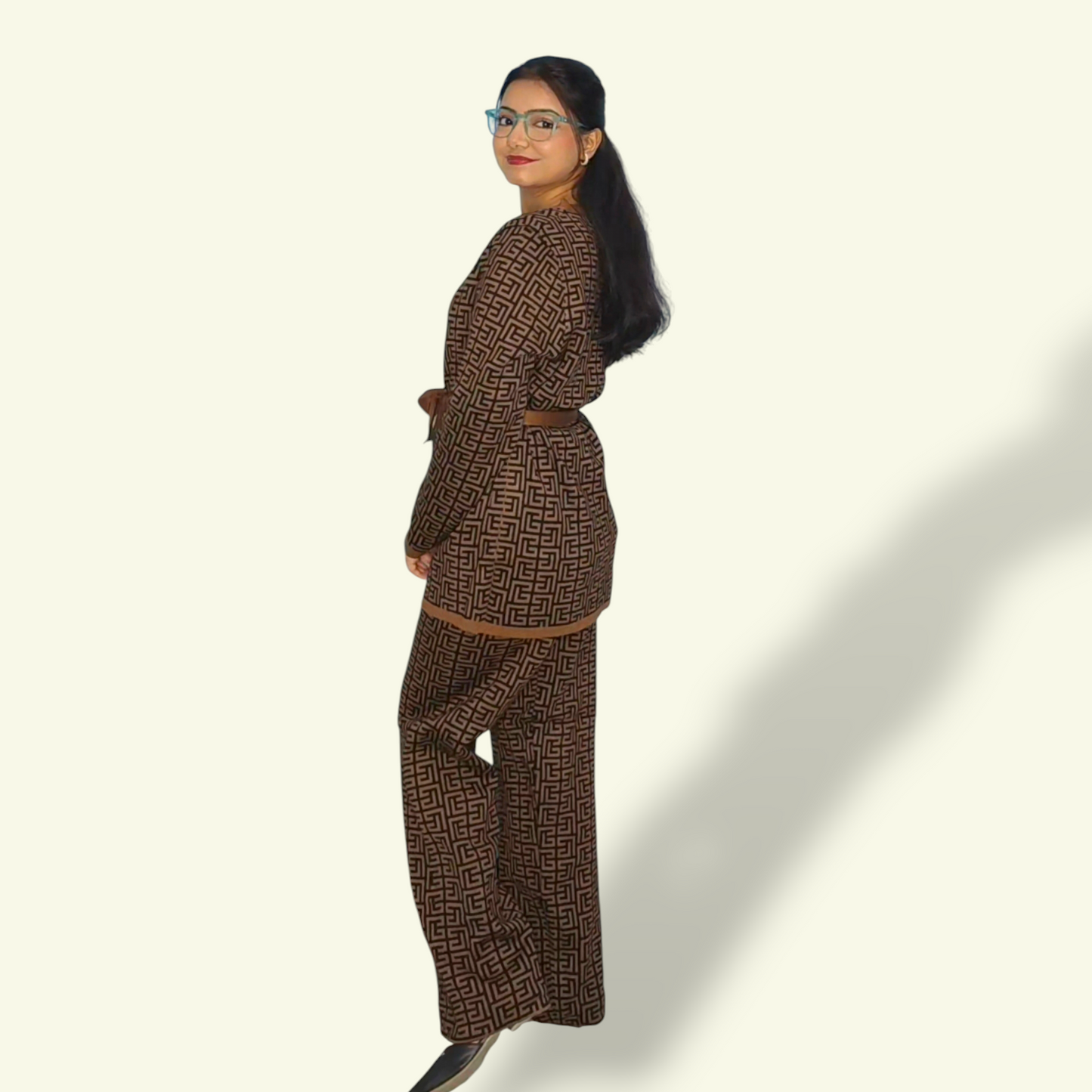Brown Woollen 3 Pc Set