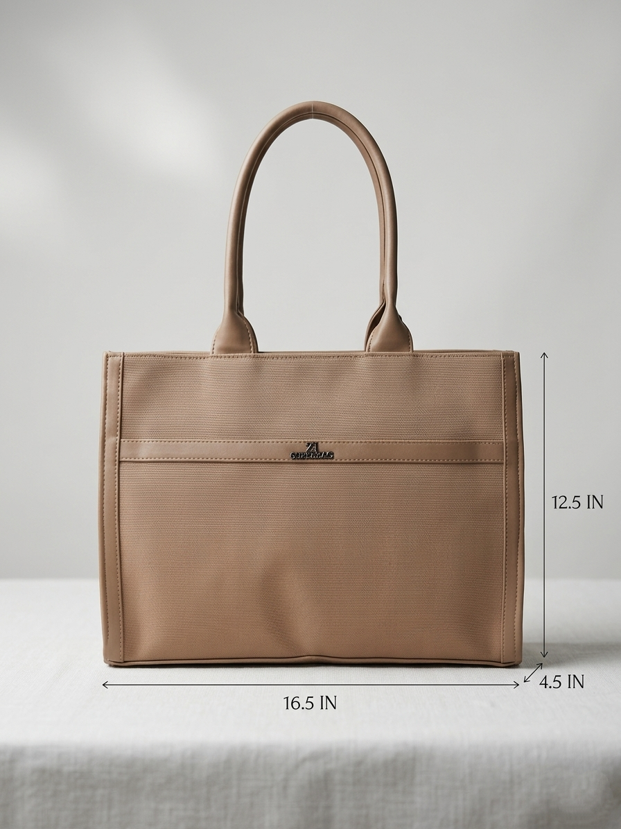 Beige tote bag
