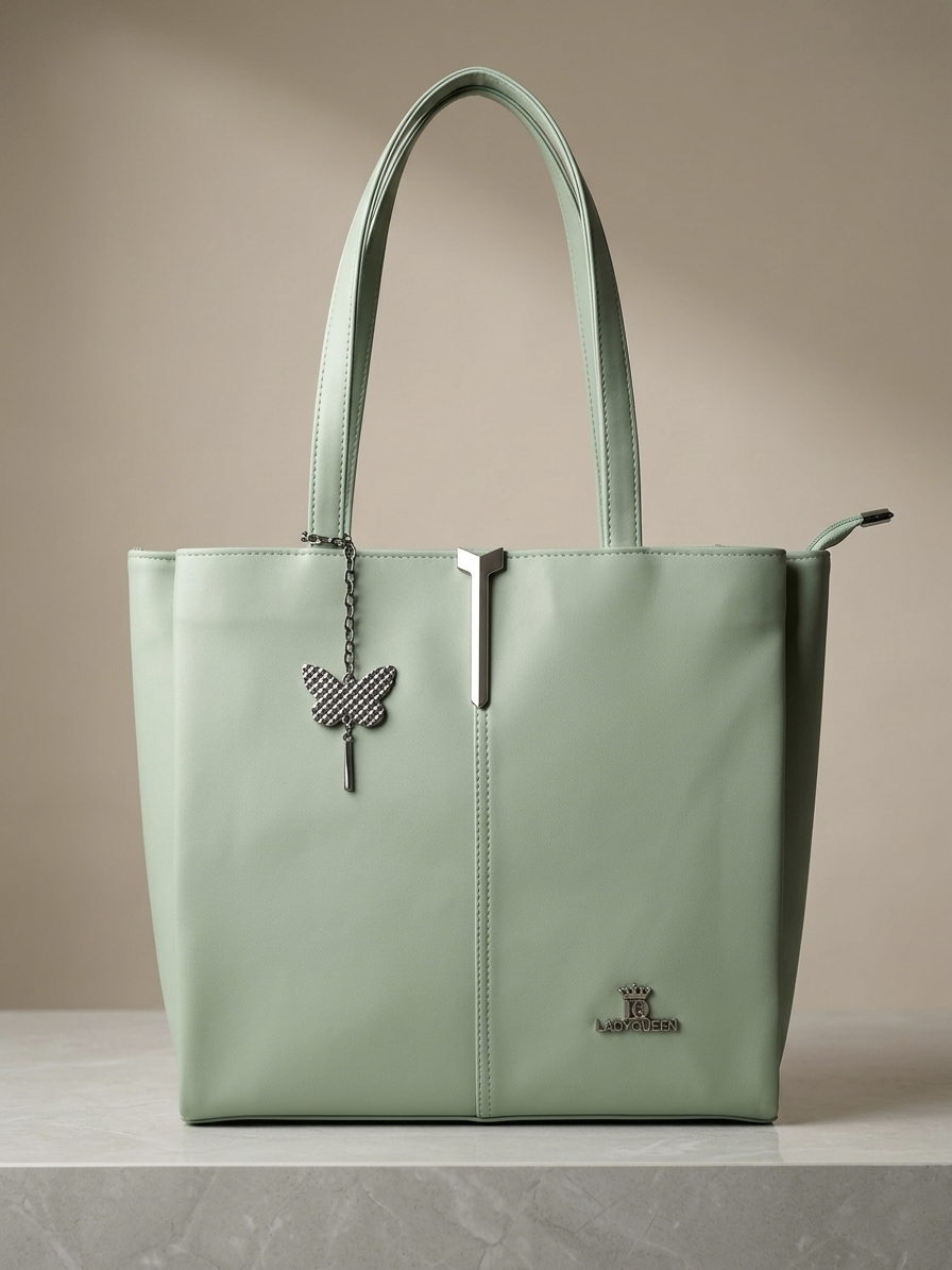Light green tote bag