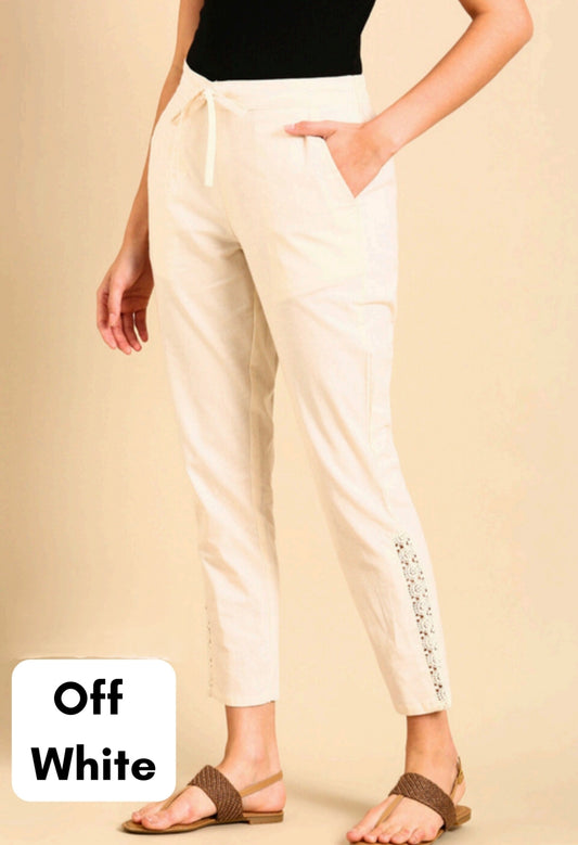Off White Lace Pant