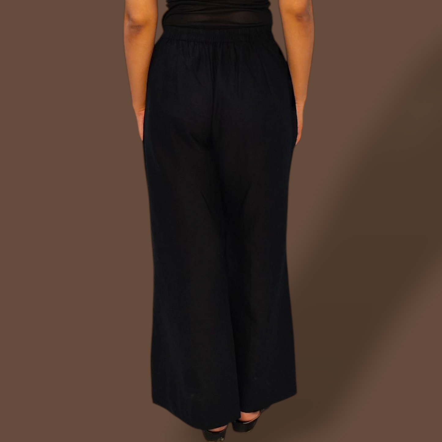 Black cotton-Linen pants